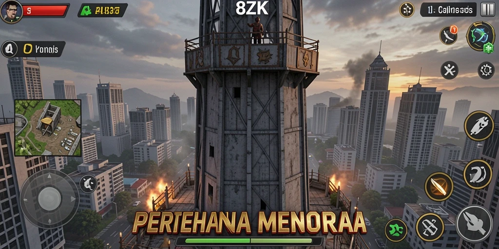 Tampilan gameplay Tower Defense yang menarik dan menegangkan di 8ZK.