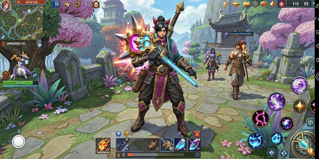 Tampilan gameplay epik dalam dunia fantasi ASIA100.