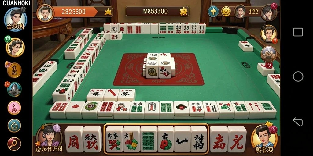 Tampilan screenshot CUANHOKI menampilkan permainan Mahjong yang seru.