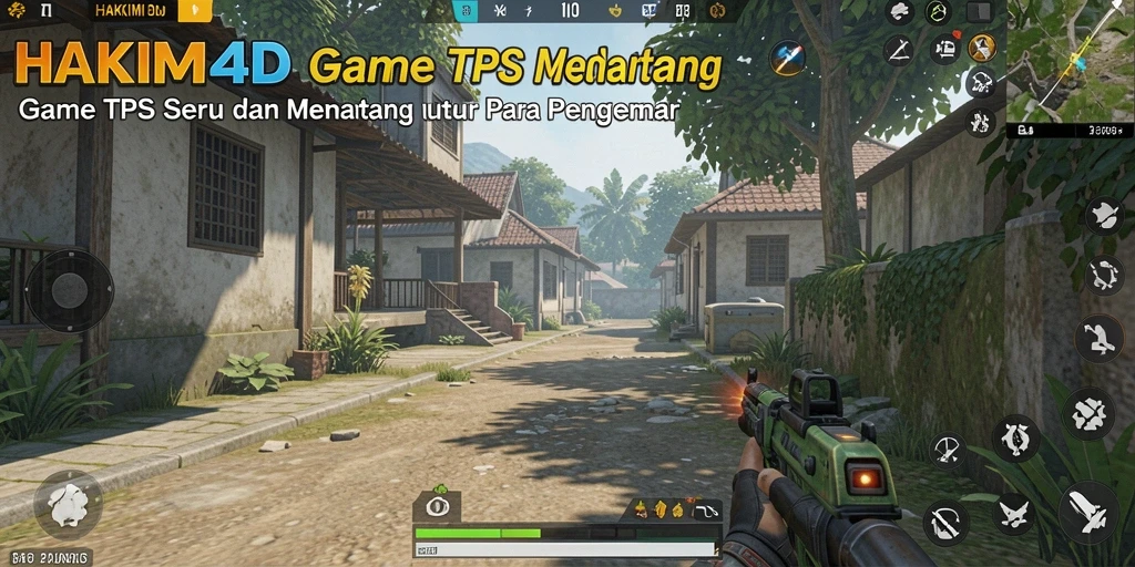 Tampilan gameplay mendebarkan dalam HAKIM4D dengan aksi TPS yang seru.