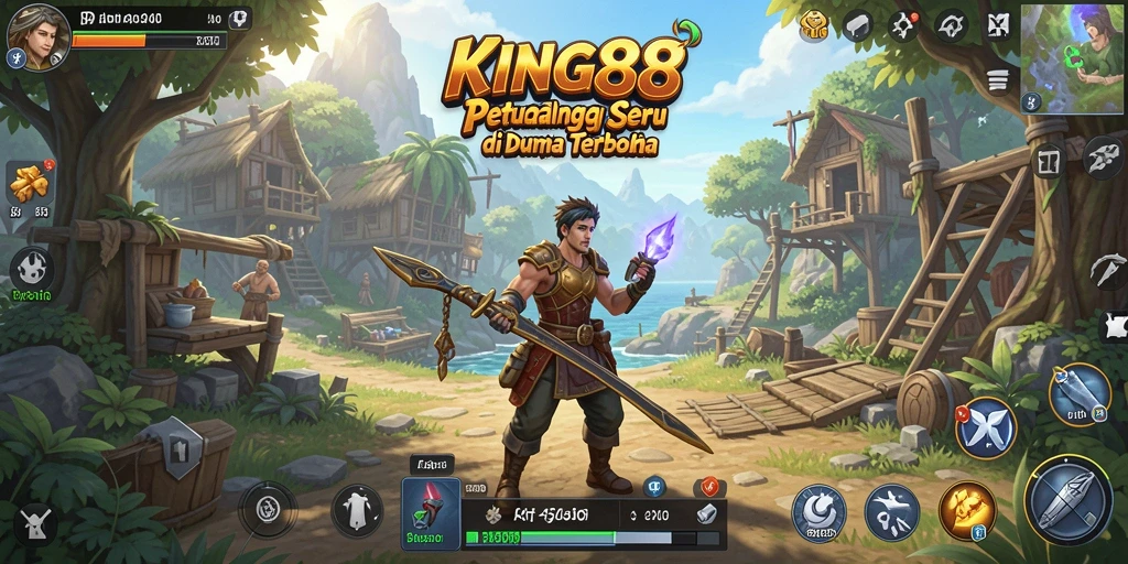 Tangkapan layar yang menunjukkan gameplay eksplorasi di dunia terbuka KING88.