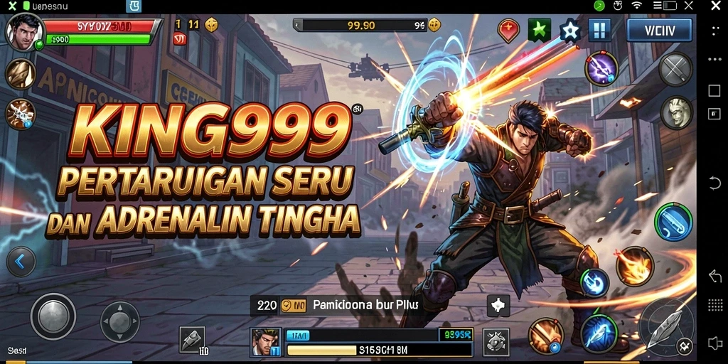 Tampilan aksi seru dalam KING999 dengan pertarungan karakter yang epik.