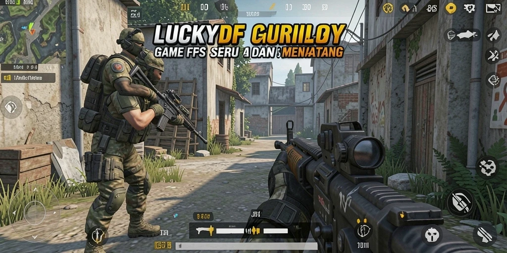 Gambaran gameplay seru di LUCKYDF dengan aksi tembak-menembak.