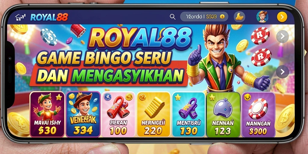 Tampilan menarik dari gameplay Bingo di ROYAL88.