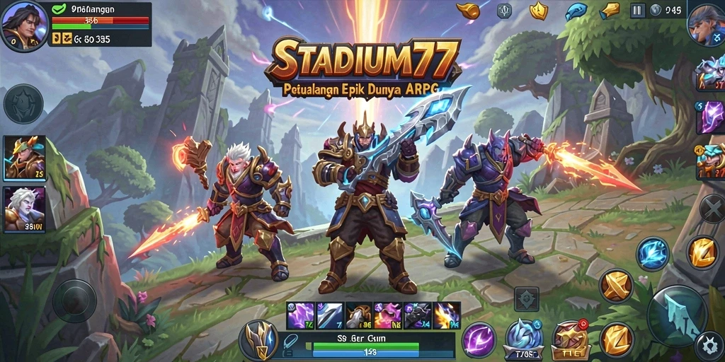 Tampilan seru aksi pertempuran dalam STADIUM77.