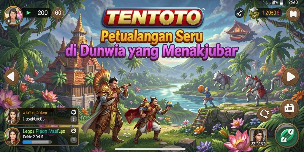 Tampilan gameplay TENTOTO dengan suasana petualangan yang menakjubkan.