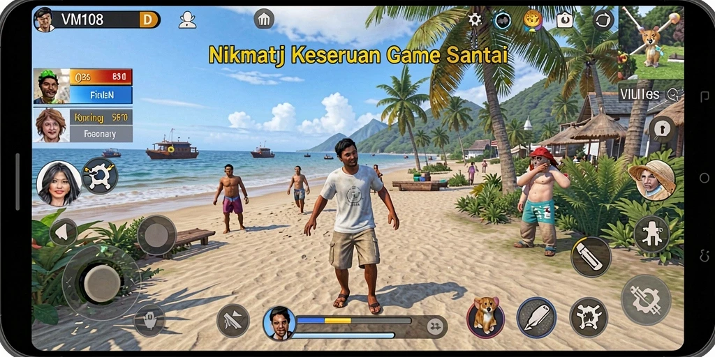Tampilan menarik dari gameplay casual di VM108.